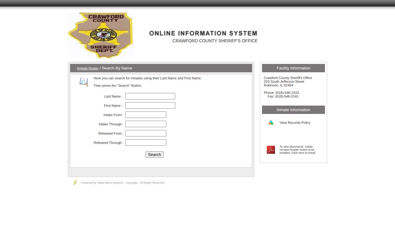 Crawford County 24-hour release archive search fields